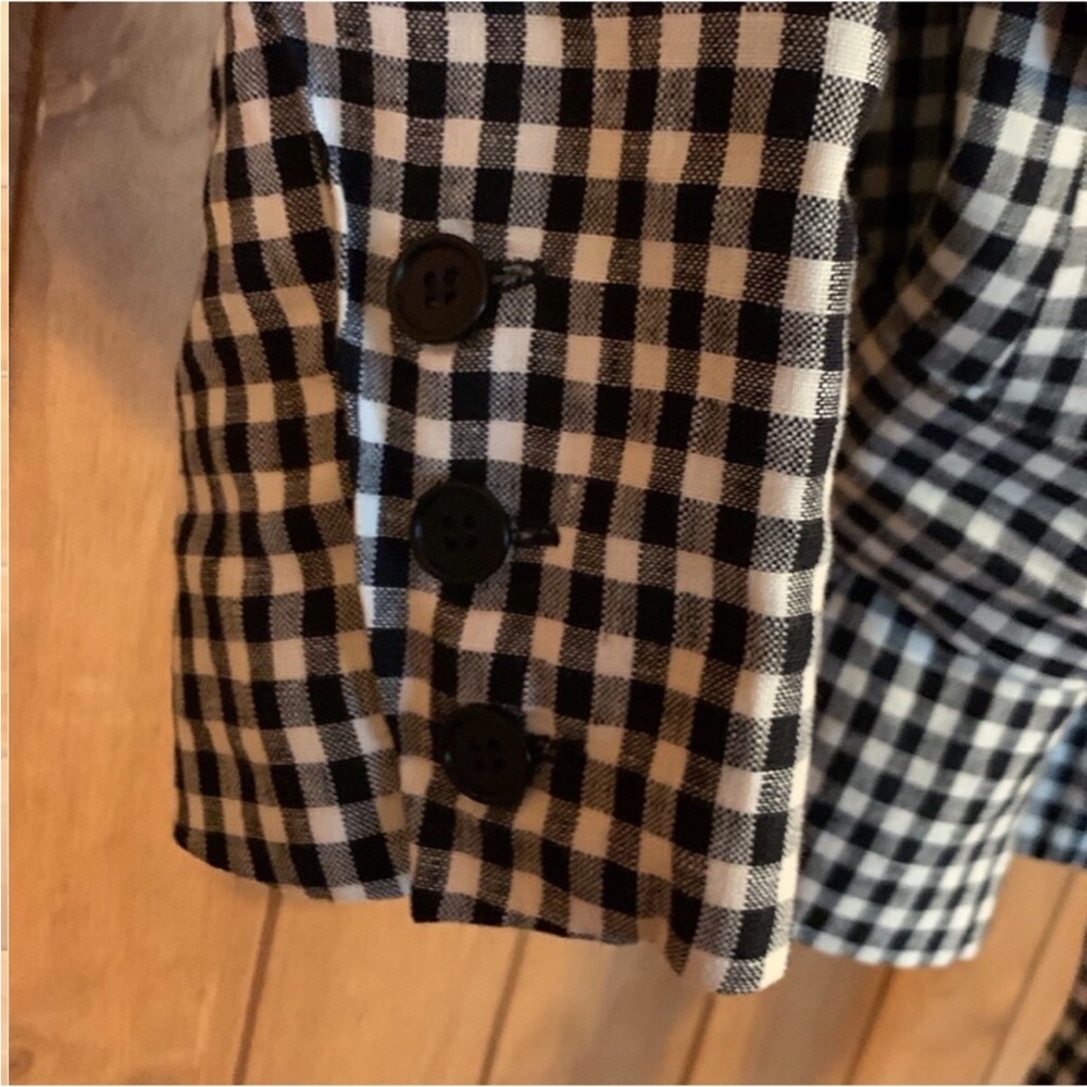 Reformation Rae black checkered / gingham print blazer jacket Size XS - Picture 8 of 15